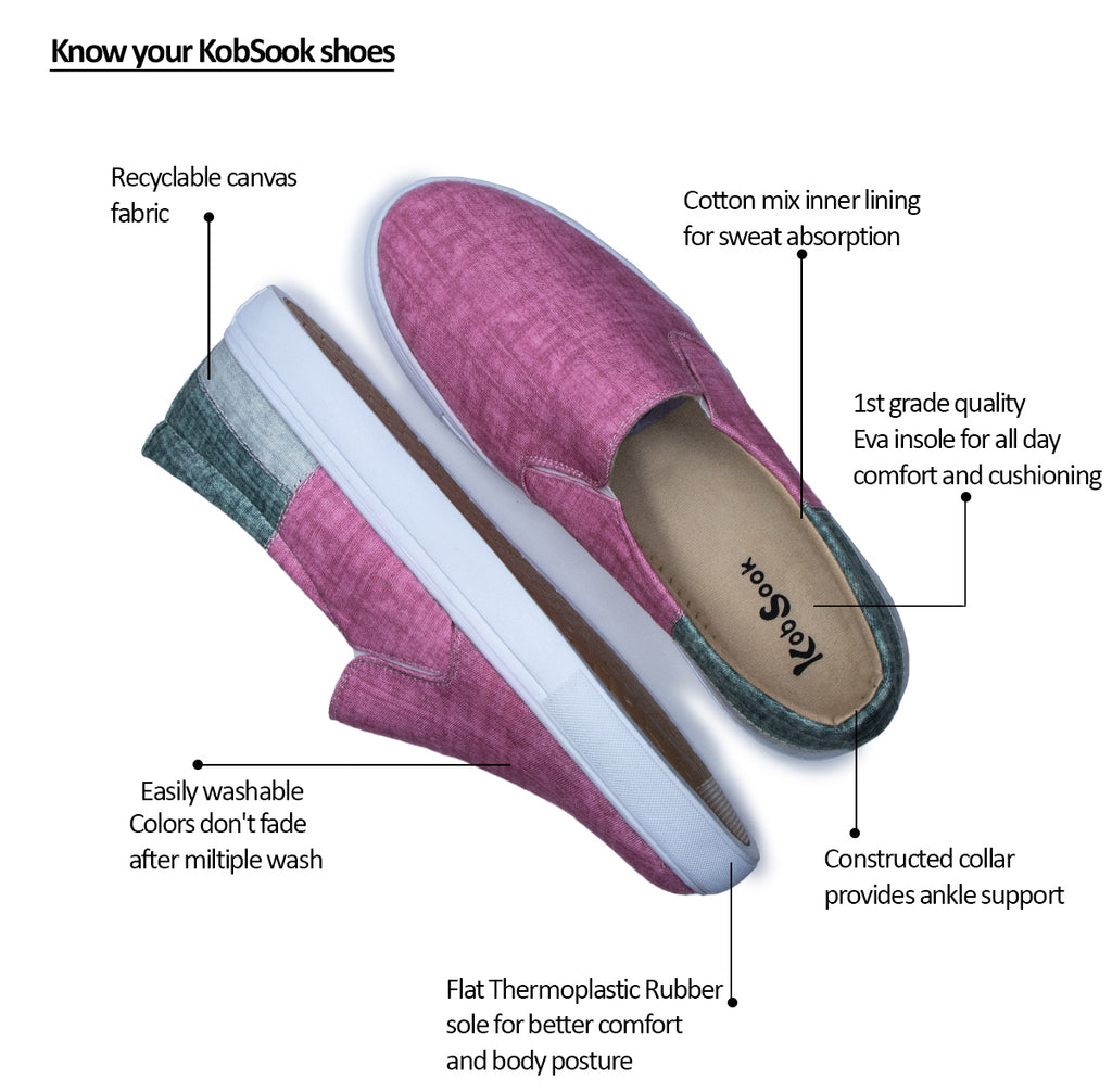 Pink & Grey Stitch - Men's Loafer Canvas Sneaker