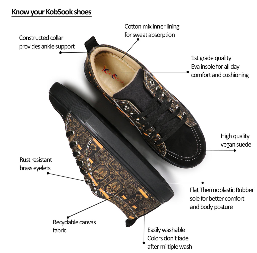 Egyptian - Men's Low-Top Suede Canvas Sneaker