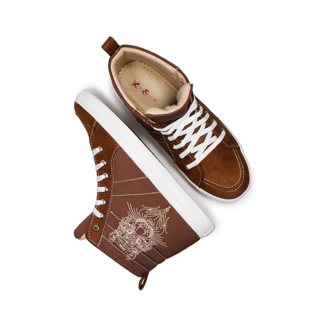 Eye Of Tiger - Men's High-Top Suede Canvas Sneaker