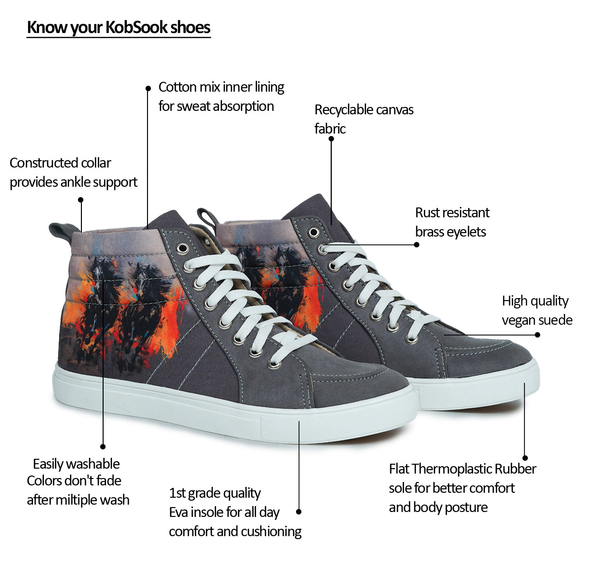 Stallion - Men's High-Top Suede Canvas Sneaker