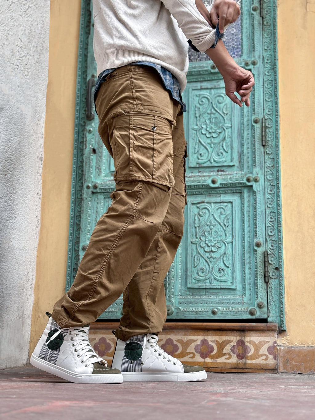Comet Olive - Men's High-Top Suede Canvas Sneaker