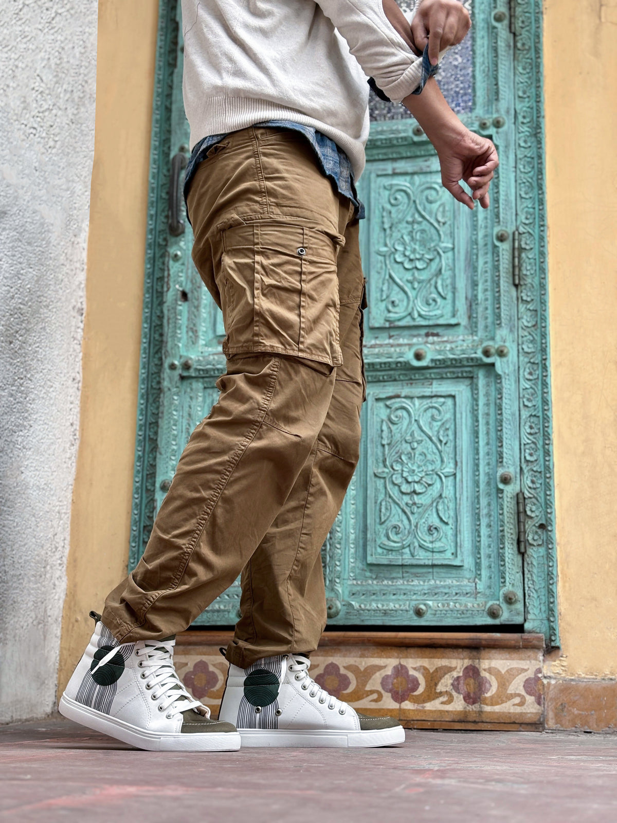 Comet Olive - Men's High-Top Suede Canvas Sneaker