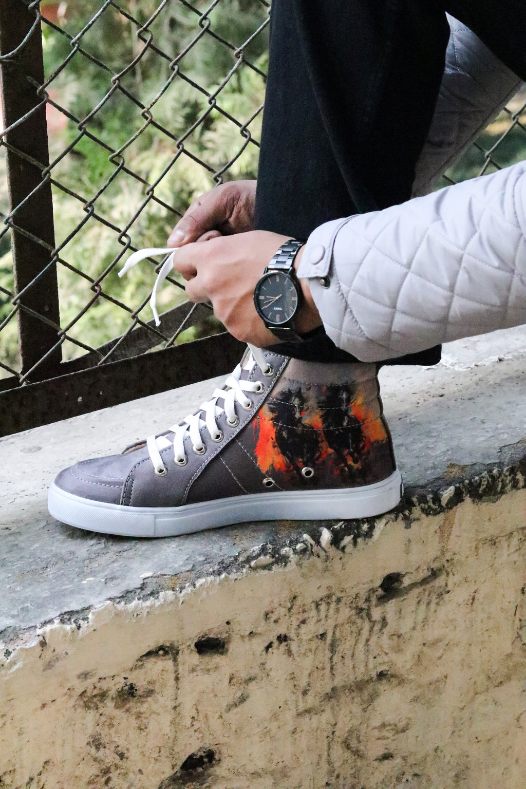 Stallion - Men's High-Top Suede Canvas Sneaker