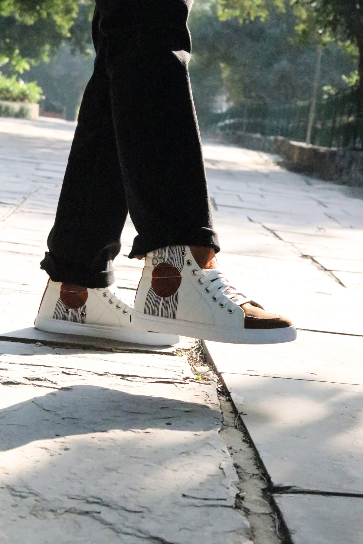 Comet Tan - Men's High-Top Suede Canvas Sneaker