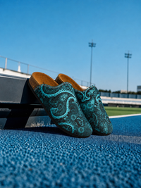 Vivid Blue Motif - Men's Canvas Slipons