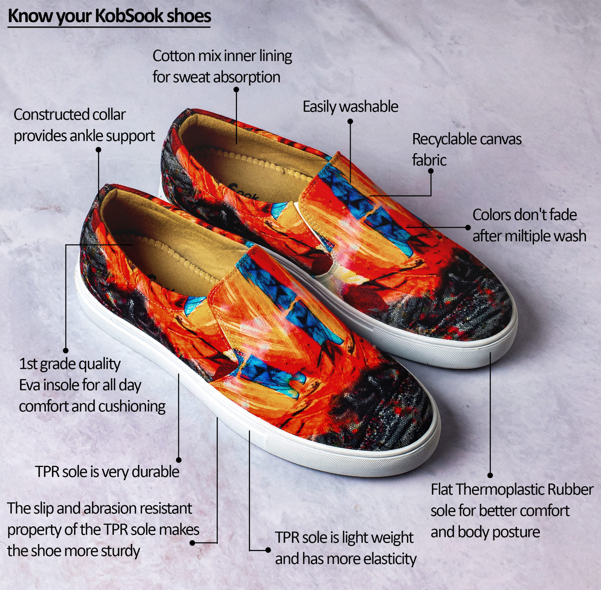Red Honeycomb - Men's Loafer Canvas Sneaker