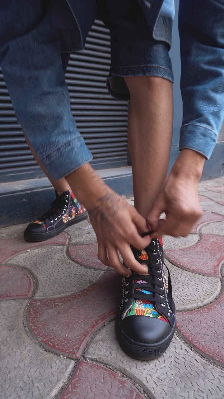 Theatre Art - Men's High-Top Canvas Sneaker