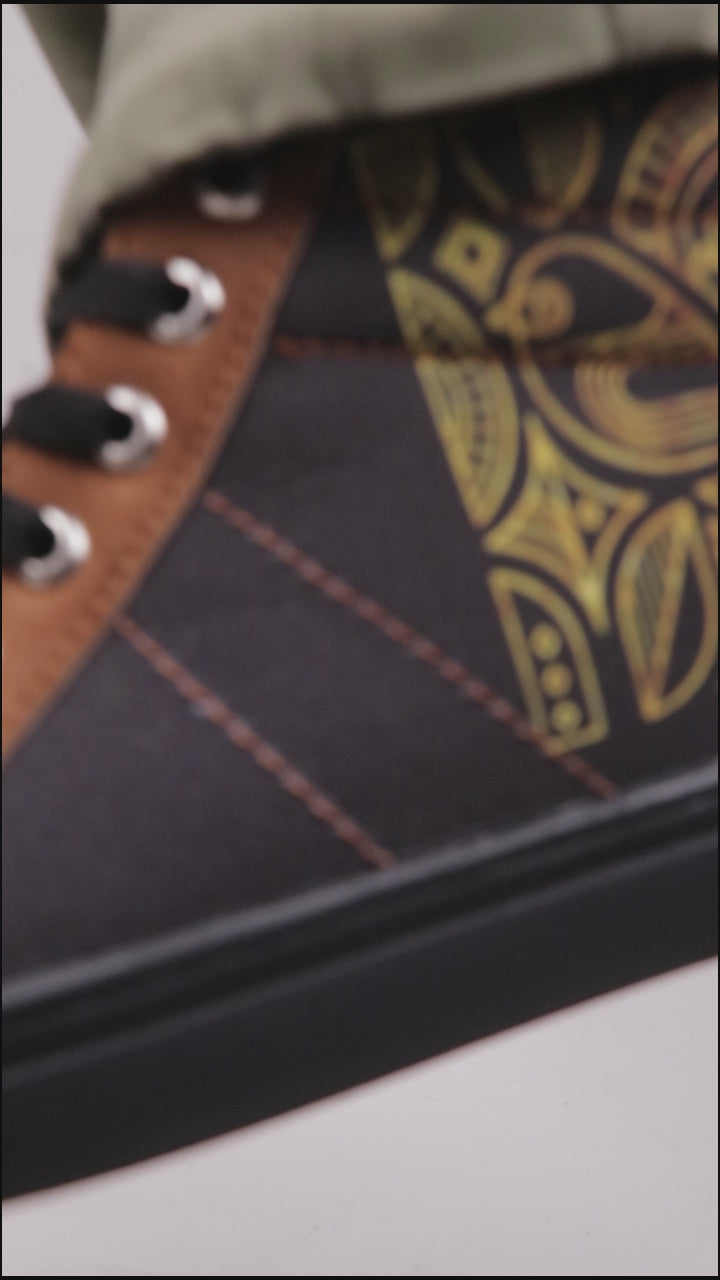 Bird Art - Men's High-Top Suede Canvas Sneaker