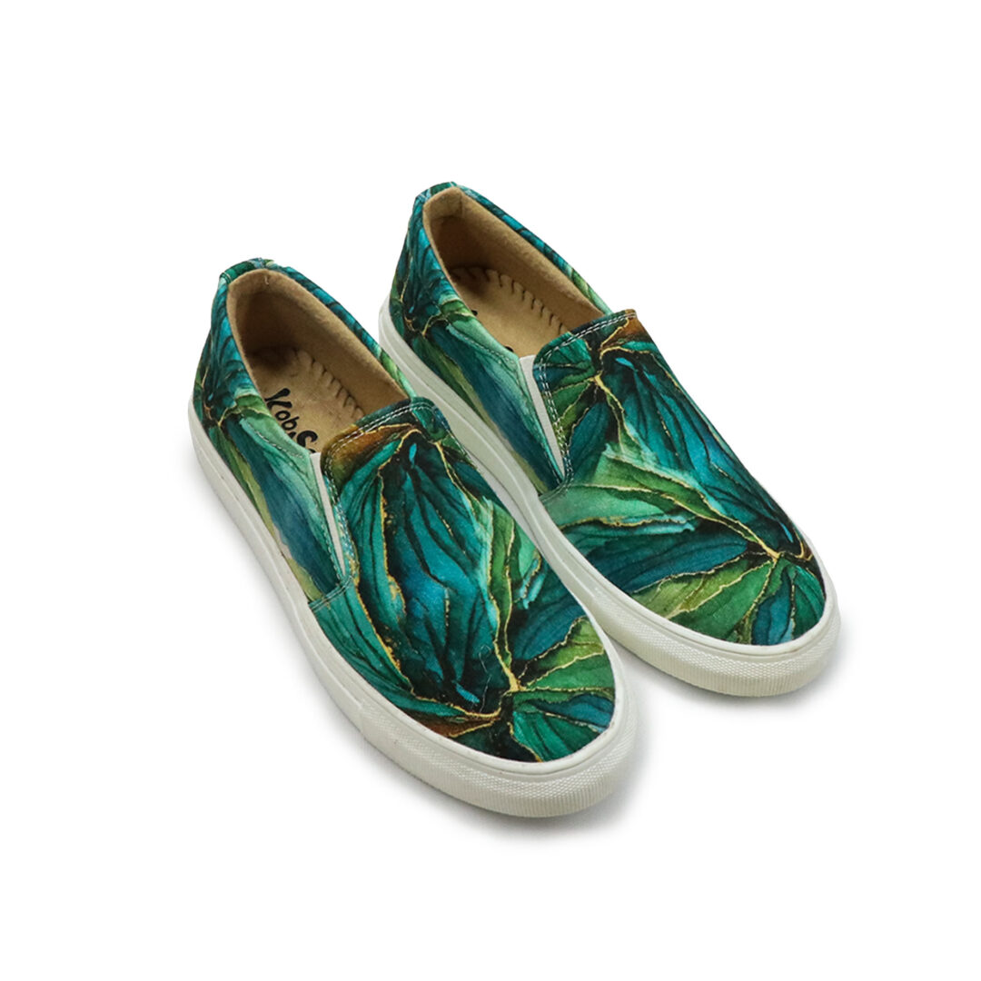 Green Alcohol Painting – Loafers for Women - Kobsook
